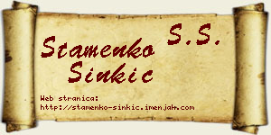 Stamenko Sinkić vizit kartica